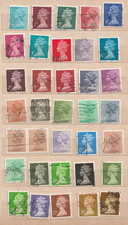 GRANDE BRETAGNE ,50 TIMBRES D'OCCASION TÊTE DE MACHINE QEII ,2 SCANS (13)