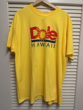 Dole Hawaii Logo T Shirt Yellow XL Sun Graphic NWT Pineapple Plantation