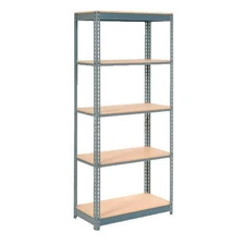 Boltless Heavy Duty Shelving 36"W x 24"D x 72"H 5 Shelves Wood Deck