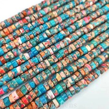 3x6mm Colourful Natural Sediment Jasper Heishi Spacer Beads for Jewelry Making