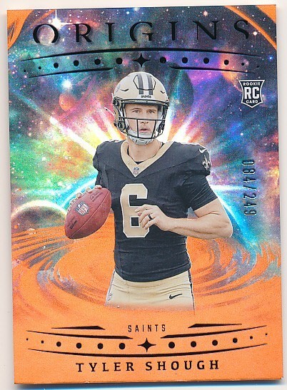 TYLER SHOUGH 2025 PANINI ORIGINS ORANGE #117 SP RC ROOKIE SAINTS #084/249