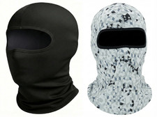 Lot of 2 Black  Grey White Geometric Hood Balaclava Face Mask Helmet Liner