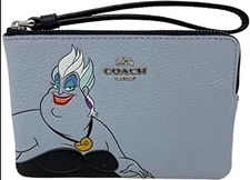 Disney X Coach Corner Zip Wristlet With Ursula Motif