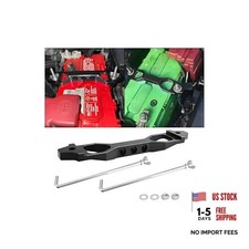 Battery Hold Down Sets, Billet Aluminum Alloy Car Battery Tie Down Black