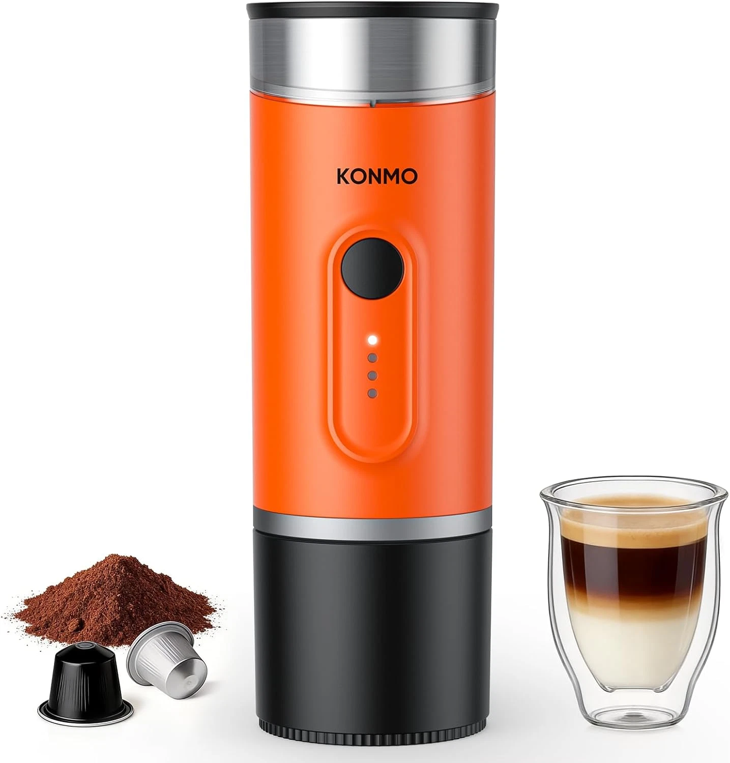 Compact Espresso Maker with Self-Heating, USB-C Rechargeable for Travel & Campin