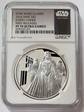 2016 SILVER NIUE $2 DARTH VADER 1oz STAR WARS NGC PF 70 UC FIRST RELEASES