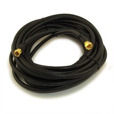 25ft RG6 QUAD SHIELD Black HI-BANDWIDTH Coax Cable F-type Gold Plated