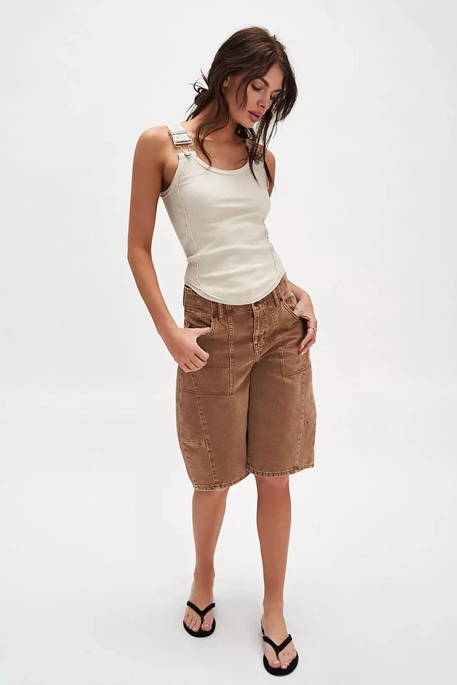 Regata Free People We The Free Jamie Henley detalhe de fivela chá marfim pequena nova com etiquetas - Imagem 4 de 4