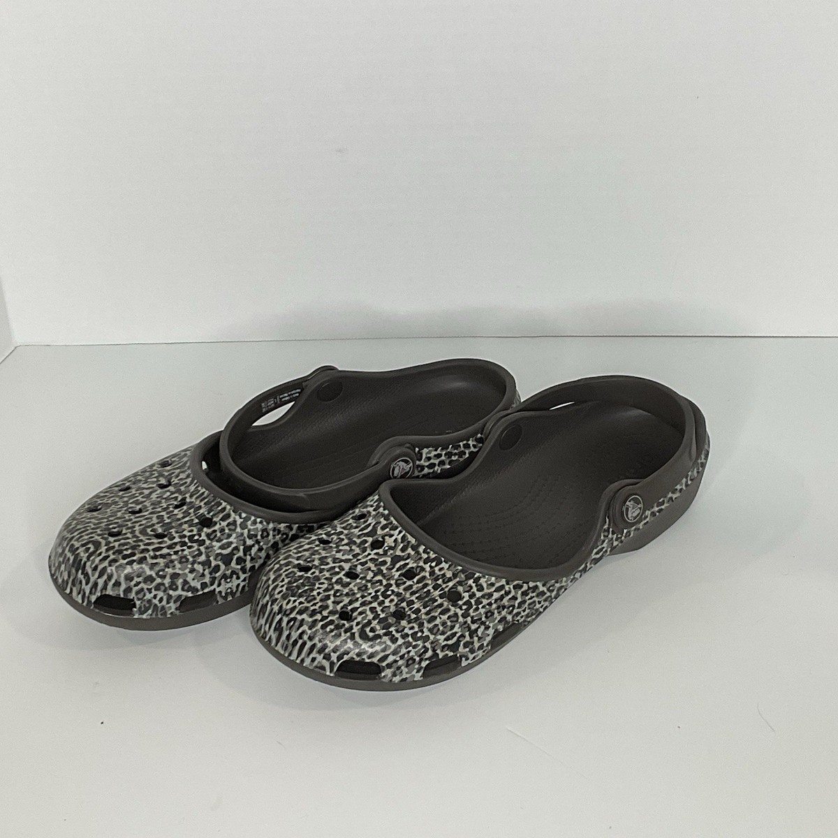 Karin Leopard Crocs With Leopard Strap Womens Crocs Karin Brown