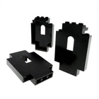 3x Lego Wall Part B-Stock Worn 2x5x6 Black Window Panels Wall 4444