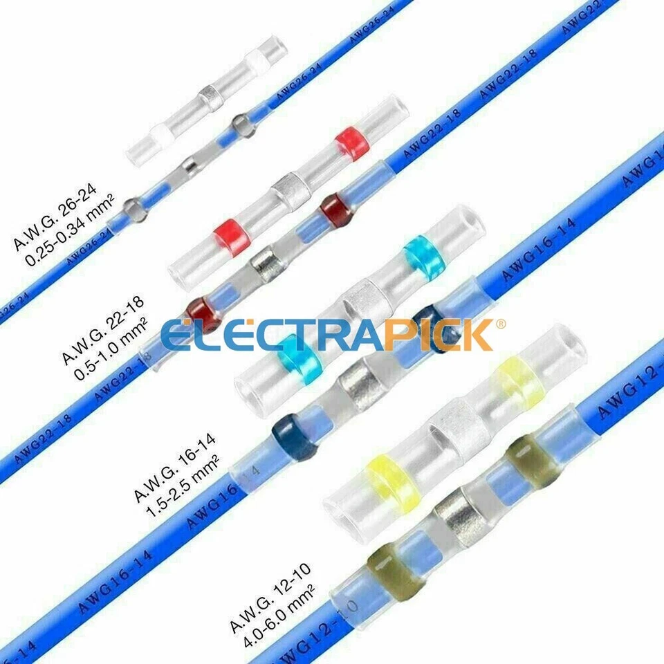 500x Waterproof Heat Shrink Solder Seal Sleeve Wire Butt Connectors Terminal kit - Image 4 of 4