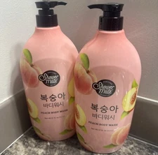 Lot of 2 Shower Mate ~ Peach Moisturizing Body Wash 42.3 fl oz ~ Total Body Care