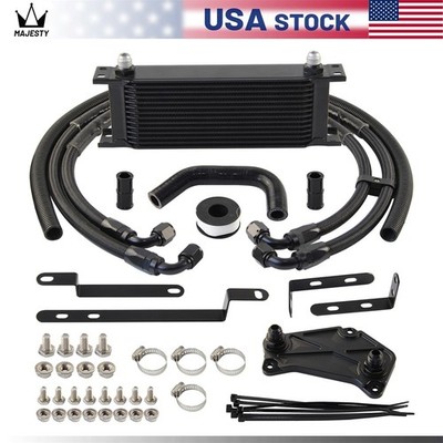 14 Rows AN8 Oil Cooler Kit For Volkswagen Audi Golf MK5 MK6 VAG DQ200 DQ250 DSG 