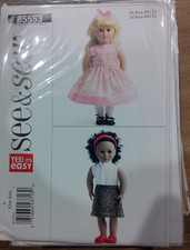 Butterick See Sew B5553 18" Doll Clothes Pattern UNCUT 2010