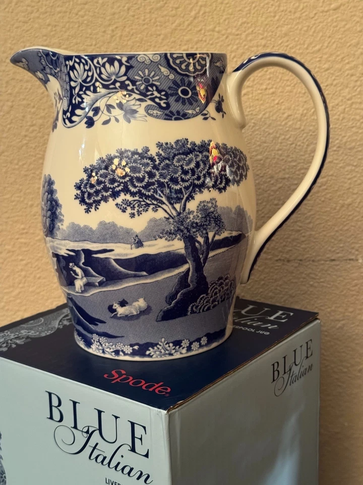 Spode Blue Italian Liverpool Jag 1.7L/3.5 Pint Pitcher, New - Image 2 of 4