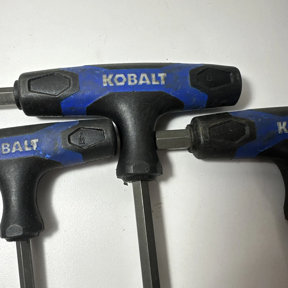Kobalt T-Handle Hex Key Driver 12 Piece Wrench Set Metric/SAE Rubber Handles - Image 3 of 4
