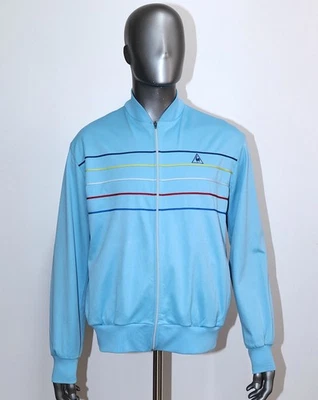French Vintage 1980s Blue Tracksuit Jacket LE COQ SPORTIF ARTHUR ASHE Size L - Image 1 of 4