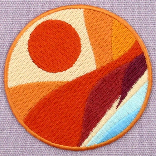 Embroidered Patches Iron Sew On transfers Badges appliques Seaside Mountains 789 - Image 3 of 4