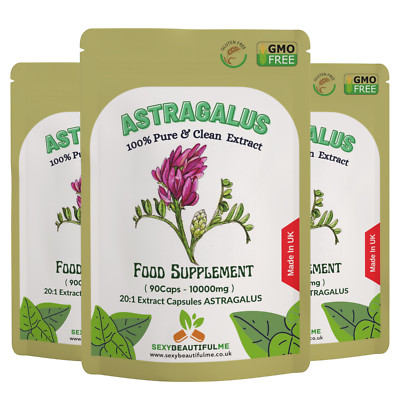 Astragalus Extrakt Kapseln 10000mg - Veg Cap - Leber, Immunität, Blutzucker Unterstützung