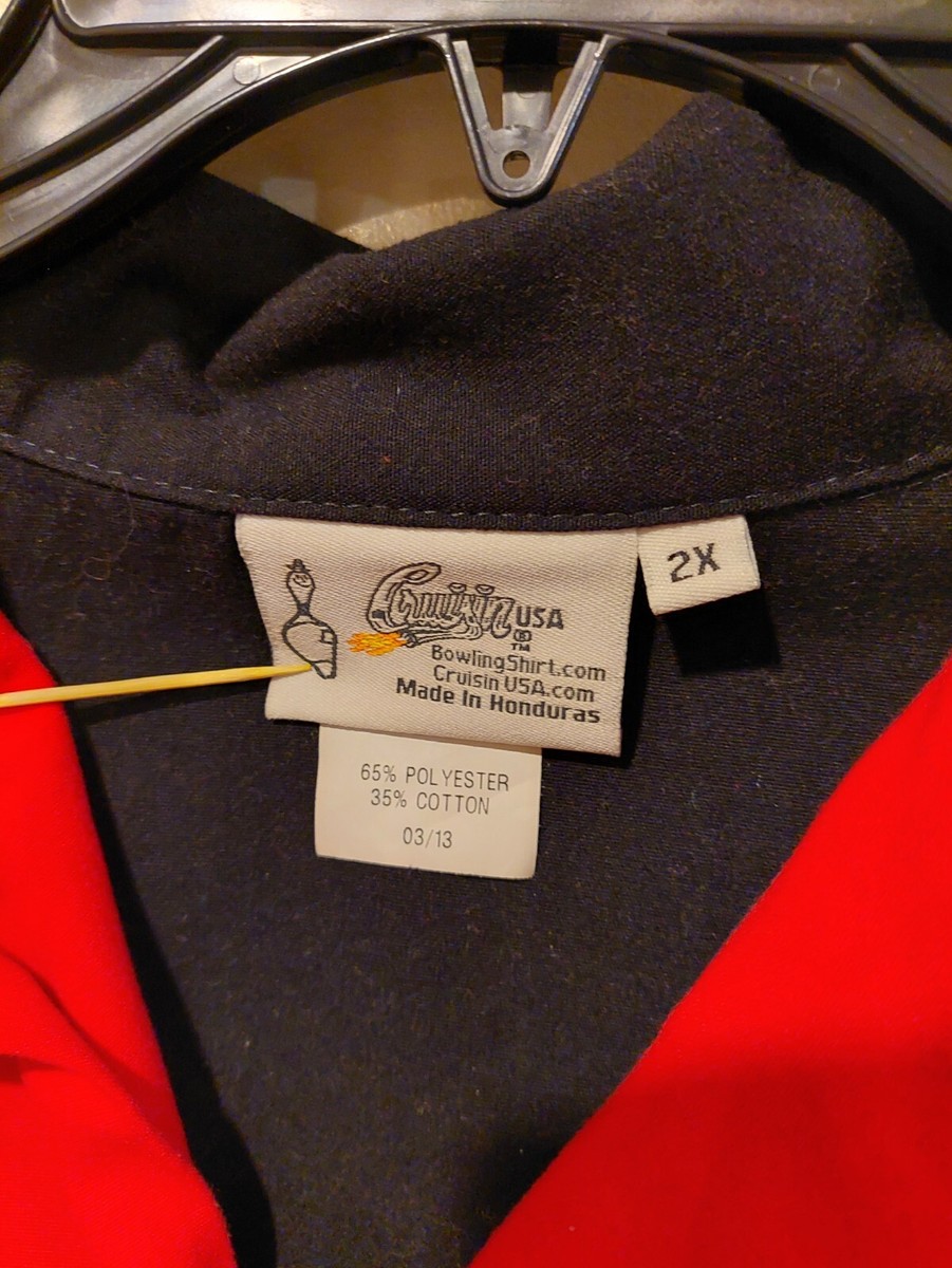 Vintage 90s Bowling Shirt XXL - Black & Red - Pin & Ball Graphic