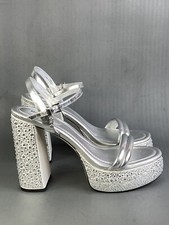 Michael Kors Women Laci Embellished Metallic High Heel Platform Sandal size 9.5