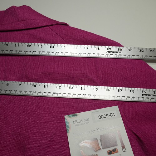 Talbots Jacket Womens 3X** Dark Fuchsia 100% Linen Three Buttons Summer Blazer - Picture 15 of 16