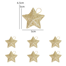 Christmas Gold Glitter Star Ornaments Tree Hanging Pendant Home Decorations