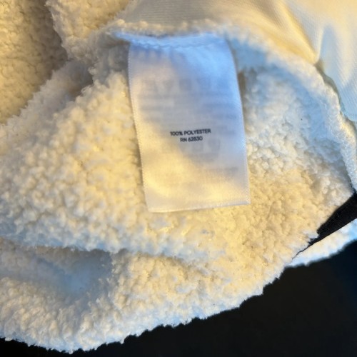 Lands End Sherpa Fleece Sweatshirt Cream Ivory Black Pockets Size XL Petite - Picture 10 of 13