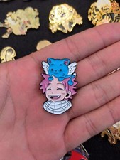 Fairy Tail Natsu e Happy 1,4" Spilla Smaltata Metallo Distintivo Figura Anime