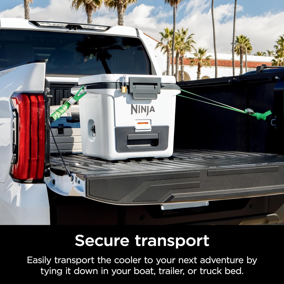 Ninja FB131WH Frostvault 30Qt Hard Cooler with Dry Zone, Integrated