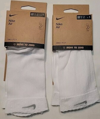 (2) Two Pairs Nike Air Crew Training Socks White DV5701-100