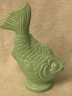 Avon Koi Fish Scented Bubble Bath EMPTY bottle Green Jadeite Milk Glass 1970 VTG