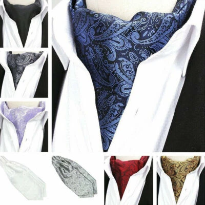 Herren Paisley Blumen Krawatte Schals Ascot Hochzeit hochwertige Krawatten - Bild 1 von 3