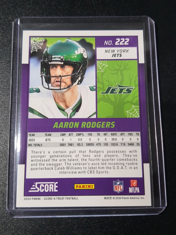 Aaron Rodgers ScoreaTreat Football 2024 New York Jets eBay