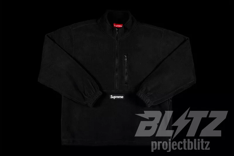 SUPREME POLARTEC HALF ZIP PULLOVER BLACK S M L XL FW20