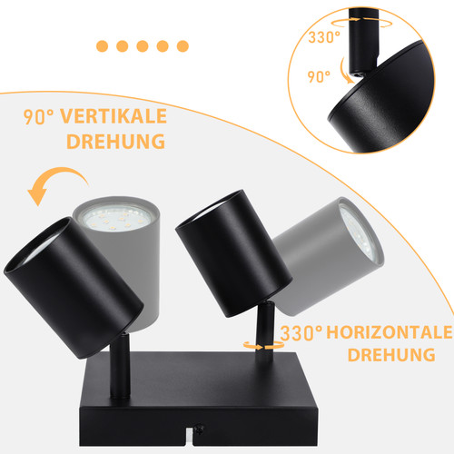 Deckenleuchte LED Decken- Wand-Lampe Spot Strahler GU10 Büro Flurlampe Leuchte - Bild 3 von 24