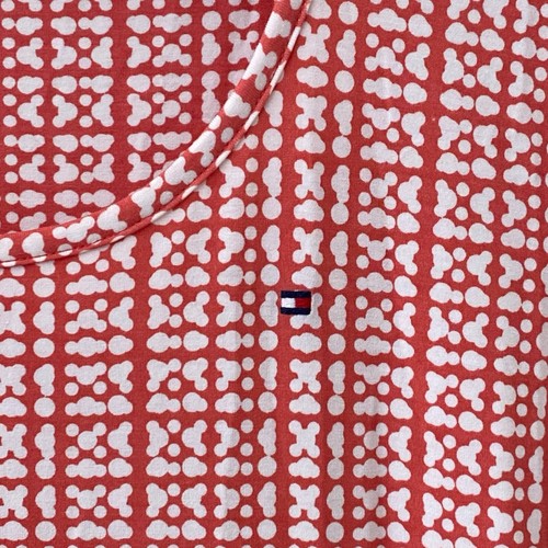 Tommy Hilfiger Midikleid Größe M rot weiß Print Stufen Drop Hem - Bild 4 von 6