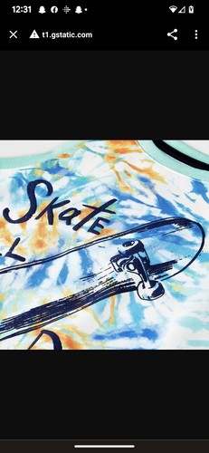 NWT Cat & Jack Boys 2pc Pajama Set Medium 8/10 Skateboard Tie-dye Tank & Shorts - Picture 2 of 4