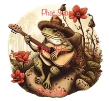 Sublimation Print Banjo Frog Ready to Press Heat Transfer