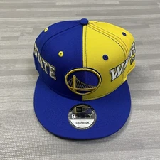 NBA Golden State Warriors New Era Team Split 9FIFTY Snap Back Hat Blue Yellow