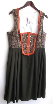Damen Trachten Dirndl ärmellos gemustert, Rock grün Gr. 44 v. Rose Dirndl - Bild 1 von 2