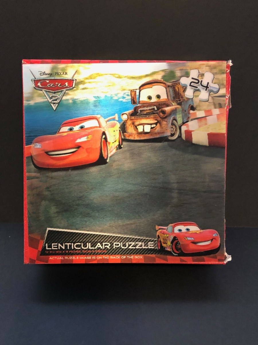 CARS 2 Lenticular Puzzle 24 piece 12x9 inches Gently Used Complete