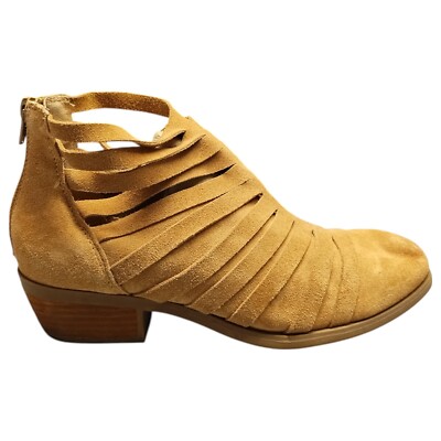 Carlos By Carlos Santana Breckin Strappy Ankle Bootie Boots Womens 7 Brown Suede
