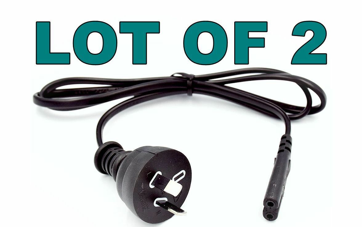 2 X Figure 8 Power Lead Cord Cable IEC C7 Appliance Laptop Charger 2
