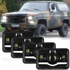 4pcs 4x6" LED Headlights HI-LO Beam Lamp for Chevy Pickup 1981-87 C10 K10 Blazer
