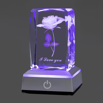 3D Rose Crystal Multicolor Nightlight,I Love You Decolamp,Christmas Gifts for Wi