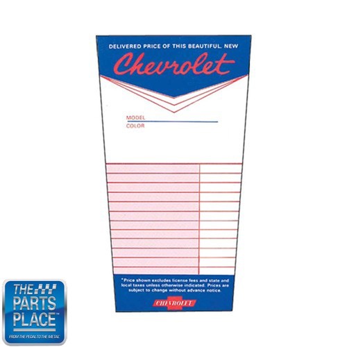 196472 Chevrolet Dealer Installed Accessory Window Sticker (DC0090) eBay