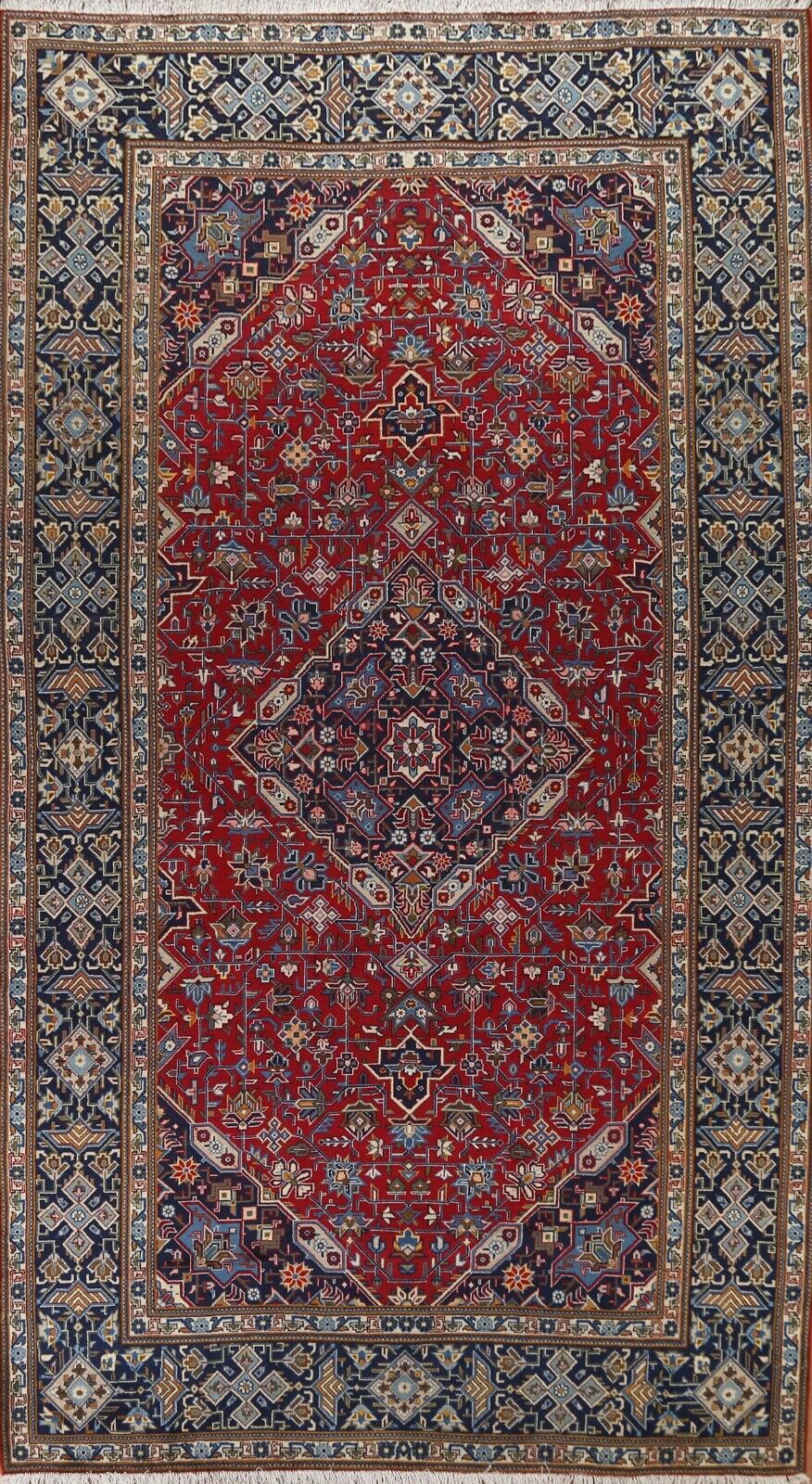 Vintage Geometric Najafabad 8'x12' Area Rug Hand-knotted Wool