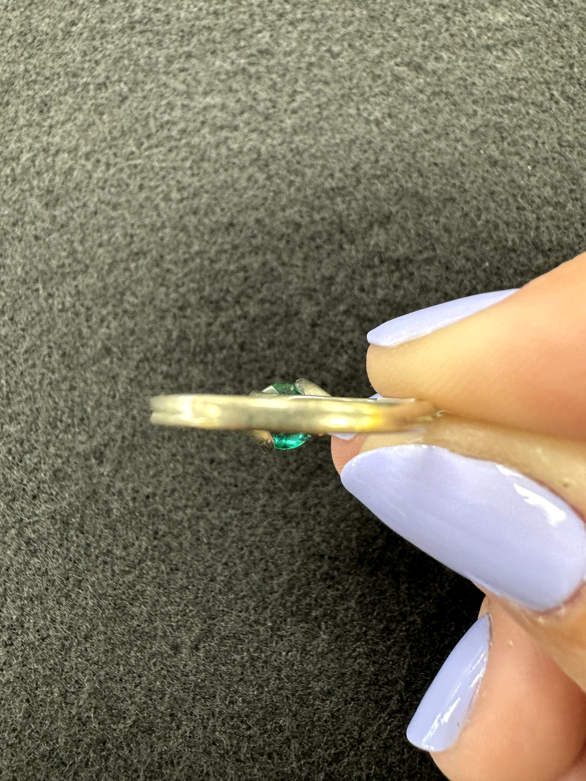 Simulated Emerald Solitaire Ring, 10k White Gold,… - image 11