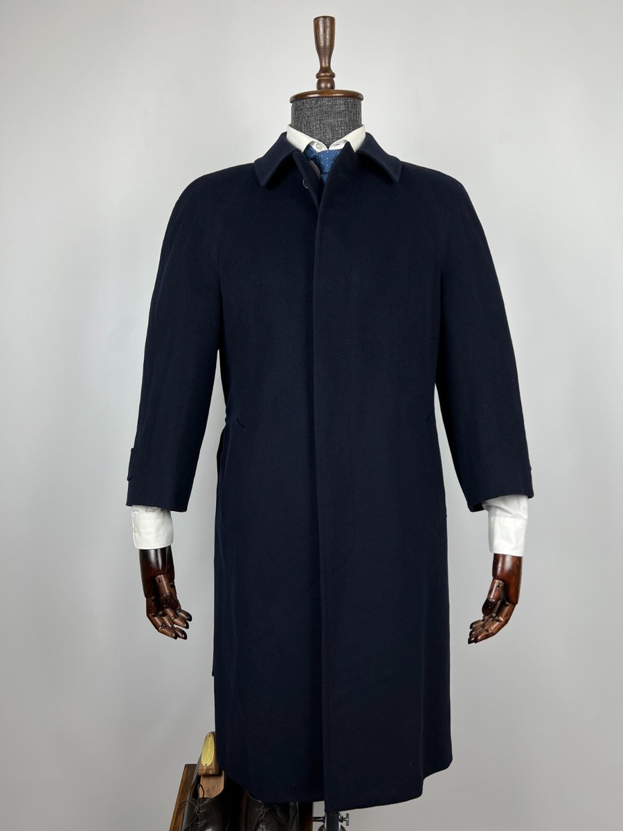 Pal Zileri Loro Piana Men's Black Cashmere Belted Long Coat Trench